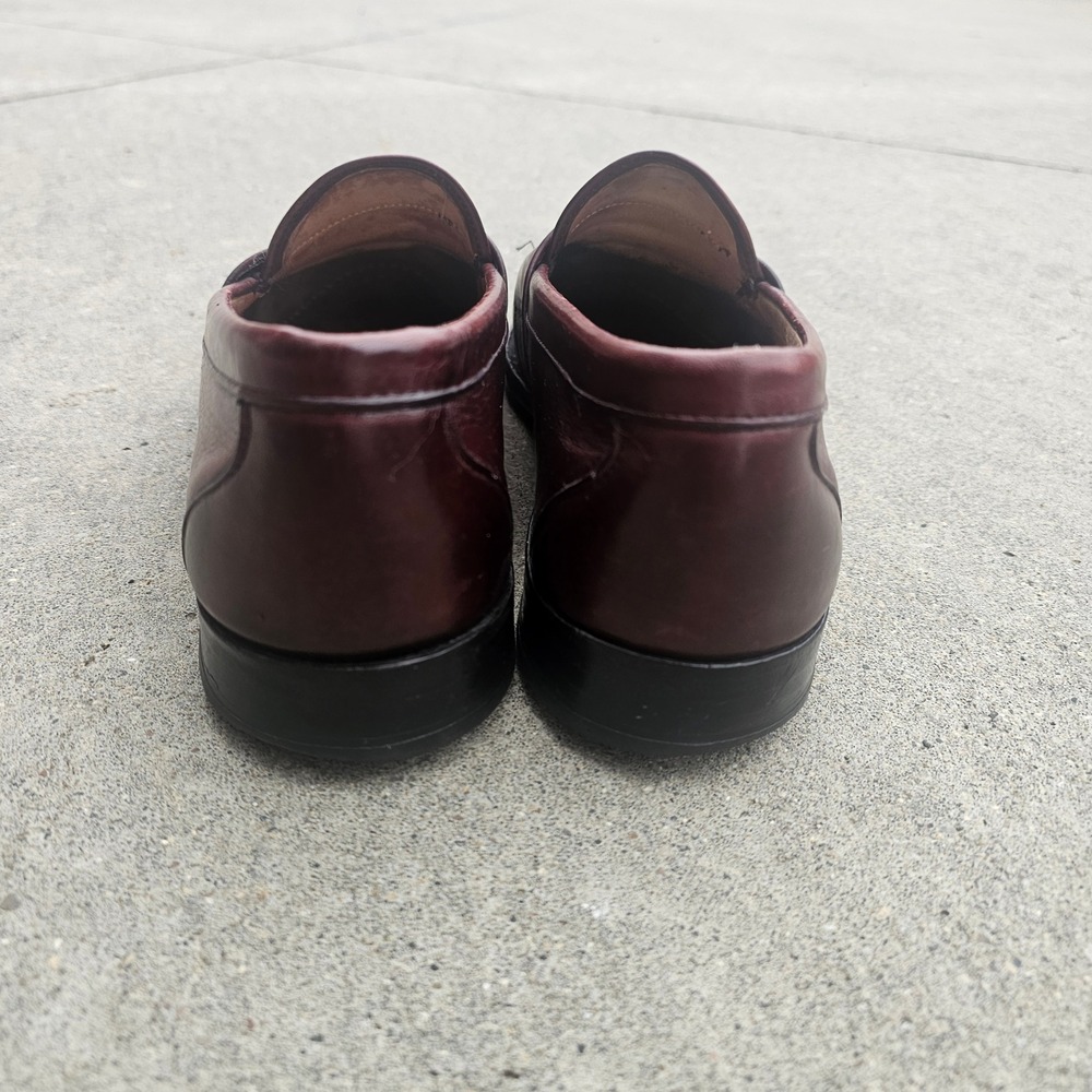 Allen Edmonds Penny Loafers Mens 9.5 D Burgundy‎ Leather 10531 Slip On USA Made - Picture 4 of 9